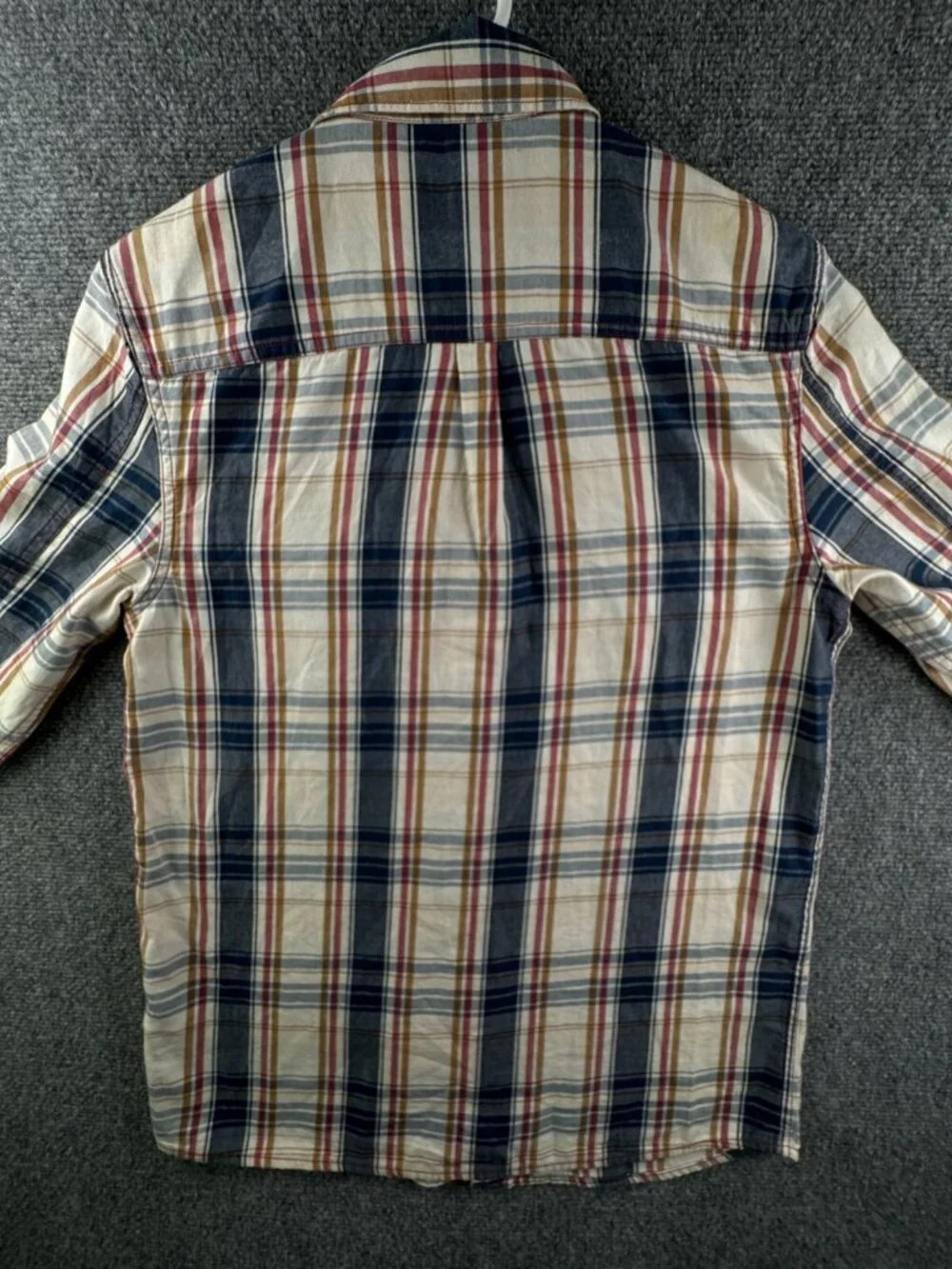 True Religion Long Sleeve Plaid Button Up Shirt Men Small Pockets Cotton Tall